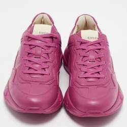 Gucci Red  Leather Rhyton Low Top Sneakers Size 40