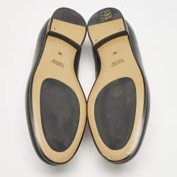 Pre Owned Gucci Black Leather Jordaan Slip On Loafers Size 36