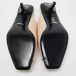 Gucci Beige Leather Square G Mules Size 39