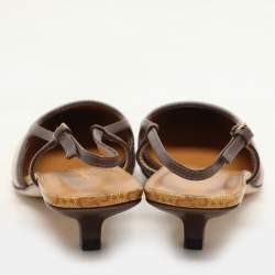 Gucci x Adidas Marigold/Brown Coated Canvas and Leather Slingback Sandals Size 36