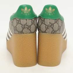 Gucci x Adidas Multicolor Coated Canvas GG Canvas Wedge Sneakers Size 41