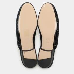 Gucci Blue/Gold GG Velvet Princetown Horsebit Flat Mules Size 34.5