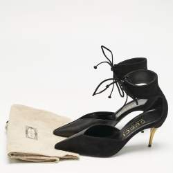 Gucci Black Leather and Suede Mary Jane Pumps Size 39