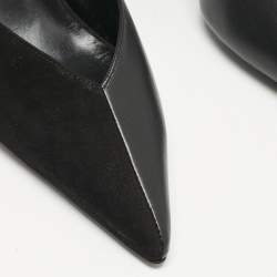 Gucci Black Leather and Suede Mary Jane Pumps Size 39
