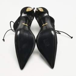 Gucci Black Leather and Suede Mary Jane Pumps Size 39