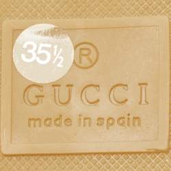 Gucci Beige GG Canvas GG Marmont Espadrille Flat Slides Size 35.5