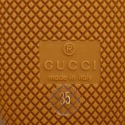 Gucci x Dapper Dan Green/Off White GG Micro Leather G74 Sneakers Size 35