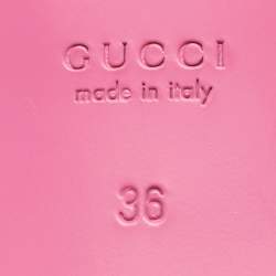 Gucci Pink interlocking G Canvas Flat Slides Size 36