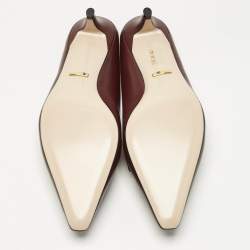 Gucci Burgundy Leather Zumi Mules Size 38.5
