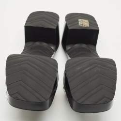 Gucci Black Rubber Logo Slide Sandals Size 39