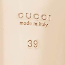 Gucci Light Pink Leather Double G Flat Slides Size 39