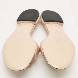 Gucci Light Pink Leather Double G Flat Slides Size 39