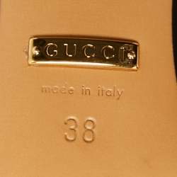 Gucci Brown Leather GG Web Loafer Pumps Size 38