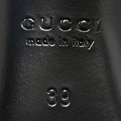 Pre Owned Gucci Black Leather Horsebit Slingback Pumps Size 39