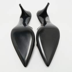Pre Owned Gucci Black Leather Horsebit Slingback Pumps Size 39