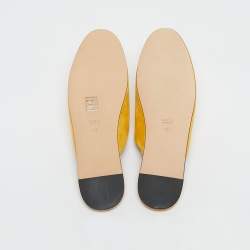 Pre Owned Gucci x Adidas Yellow Suede Trefoil Slippers Size 42