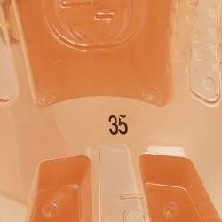 Pre Owned Gucci Orange Glossy Jelly GG Marmont Flat Sandals Size 35