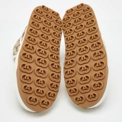 Pre Owned Gucci Beige/Brown GG Canvas Tennis 1977 High Top Sneakers Size 41.5