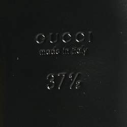 Pre Owned Gucci Beige Suede and Mesh Crystal Embellished Slingback Flats Size 37.5