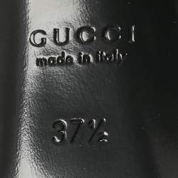 Pre Owned Gucci Black Leather Horsebit Slingback Pumps Size 37.5
