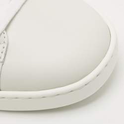 Pre Owned Gucci White Perforated Interlocking G Leather Ace Sneakers Size 36