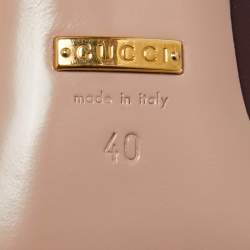 Pre Owned Gucci Burgundy Leather Horsebit Pumps Size 40