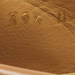 Pre Owned Gucci Beige Coated Canvas and Leather Horsebit GG Canvas Platform Loafers Size 39.5