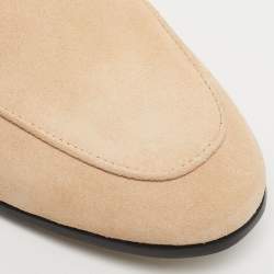 Pre Owned Gucci Light Pink Suede Jordaan Loafers Size 39.5