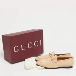 Pre Owned Gucci Light Pink Suede Jordaan Loafers Size 39.5