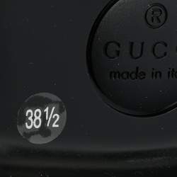 Pre Owned Gucci Black Leather Horsebit Loafers Size 38.5