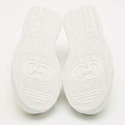 Pre Owned حذاء رياضي غوتشي جي جي جلدي مثقب أبيض سميك بي مقاس 41.5