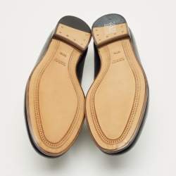 Pre Owned Gucci Black Leather Jordaan Loafers Size 37.5
