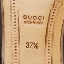 Pre Owned Gucci Black Leather Jordaan Loafers Size 37.5