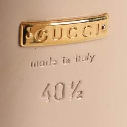 Pre Owned Gucci Black Leather Angel Platform Pumps Size 40.5