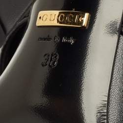 Pre Owned Gucci Black Quilted Leather Webby Slide Sandals Size 38