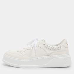 Pre Owned Gucci White Leather Chunky B Low Top Sneakers Size 40