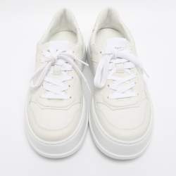 Pre Owned Gucci White Leather Chunky B Low Top Sneakers Size 40