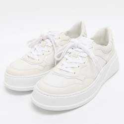 Pre Owned Gucci White Leather Chunky B Low Top Sneakers Size 40