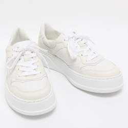 Pre Owned Gucci White Leather Chunky B Low Top Sneakers Size 40