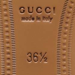 Pre Owned Gucci Beige/Blue GG Canvas and Leather Jordaan Horsebit Loafers Size 36.5