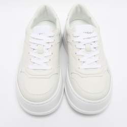 Pre Owned Gucci White Leather Chunky B Low Top Sneakers Size 37