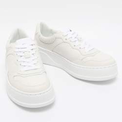 Pre Owned Gucci White Leather Chunky B Low Top Sneakers Size 37