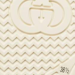 Pre Owned Gucci White/Beige GG Supreme Canvas Re-Web Sneakers Size 38.5