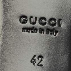 Pre Owned Gucci Beige/Brown GG Canvas Horsebit Slingback Flats Size 42