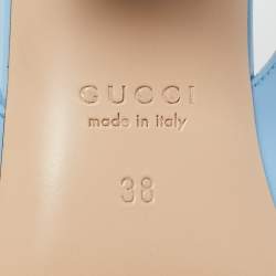 Pre Owned Gucci Horsebit Size 38 Blue Patent Leather Mary Jane Pumps