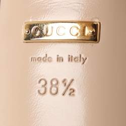 Pre Owned صندل غوتشي انغيل  جلد بيج  بسير حرف تي ونعل سميك مقاس 38.5