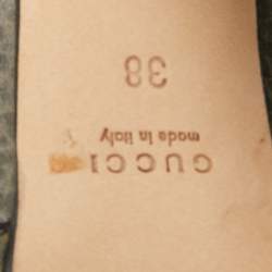 Pre Owned Gucci Size 38 Grey Leather Bamboo Tassel Ankle Length Boots