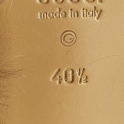 Pre Owned حذاء برينس تاون مبطن بالفرو جلد أسود غوتشي مقاس 36.5