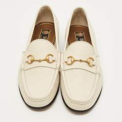 مملوكة مسبقًا Gucci Horsebit Size 40 Cream Leather Loafers