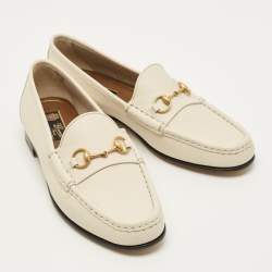 مملوكة مسبقًا Gucci Horsebit Size 40 Cream Leather Loafers
